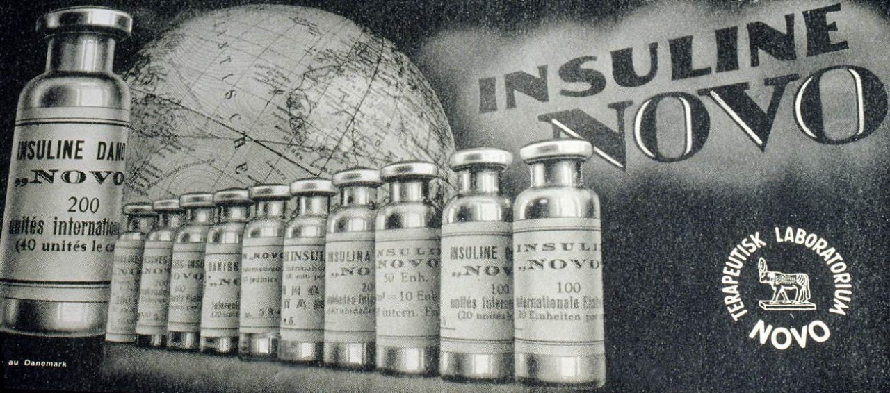 1930 г. – реклама на инсулин Ново.